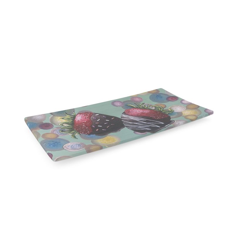 Bone China Tray with Chocolate-Dipped Strawberries