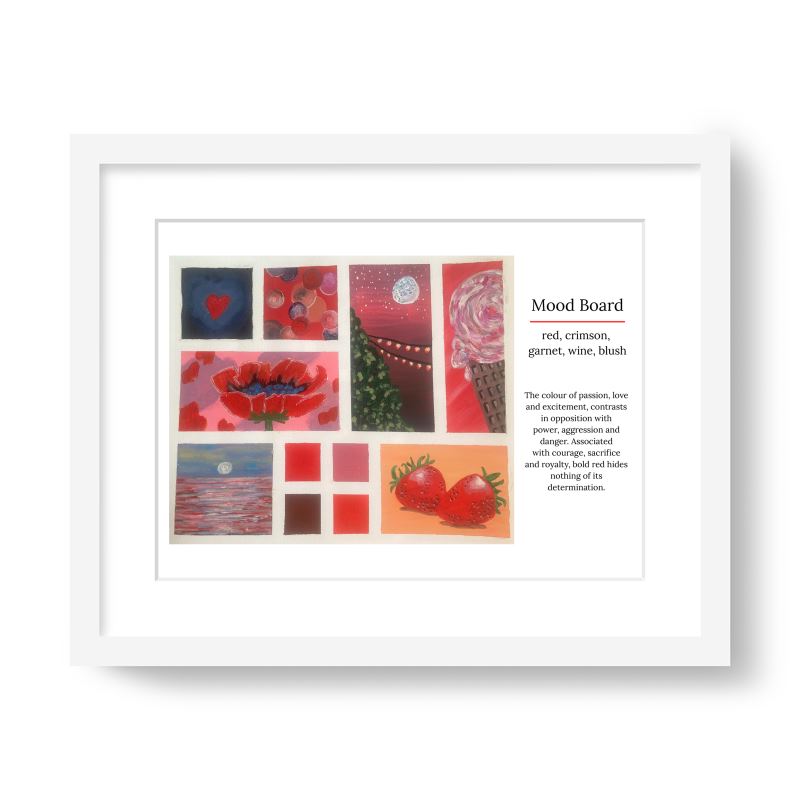 Mood Board Red Print - Choose Your Size & Frame