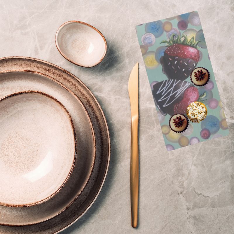Bone China Tray with Chocolate-Dipped Strawberries