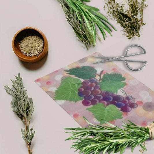 Vineyard Harvest Glass Cutting Board