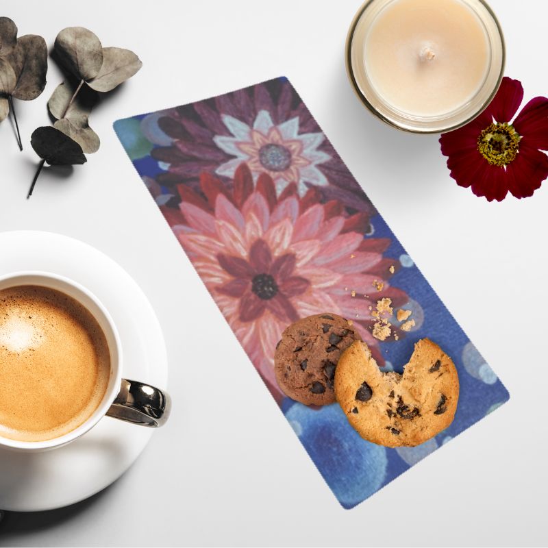 Bone China Tray with Bold Dahlias