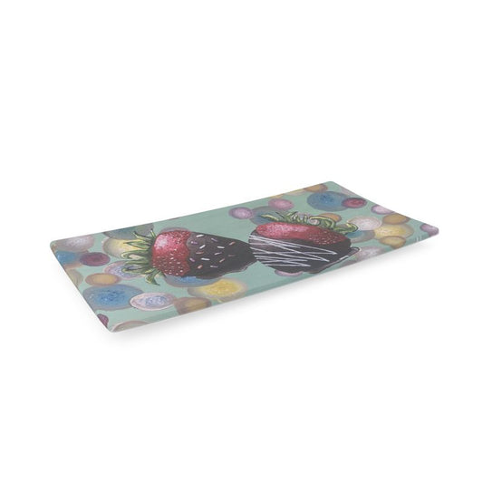 Bone China Tray with Chocolate-Dipped Strawberries